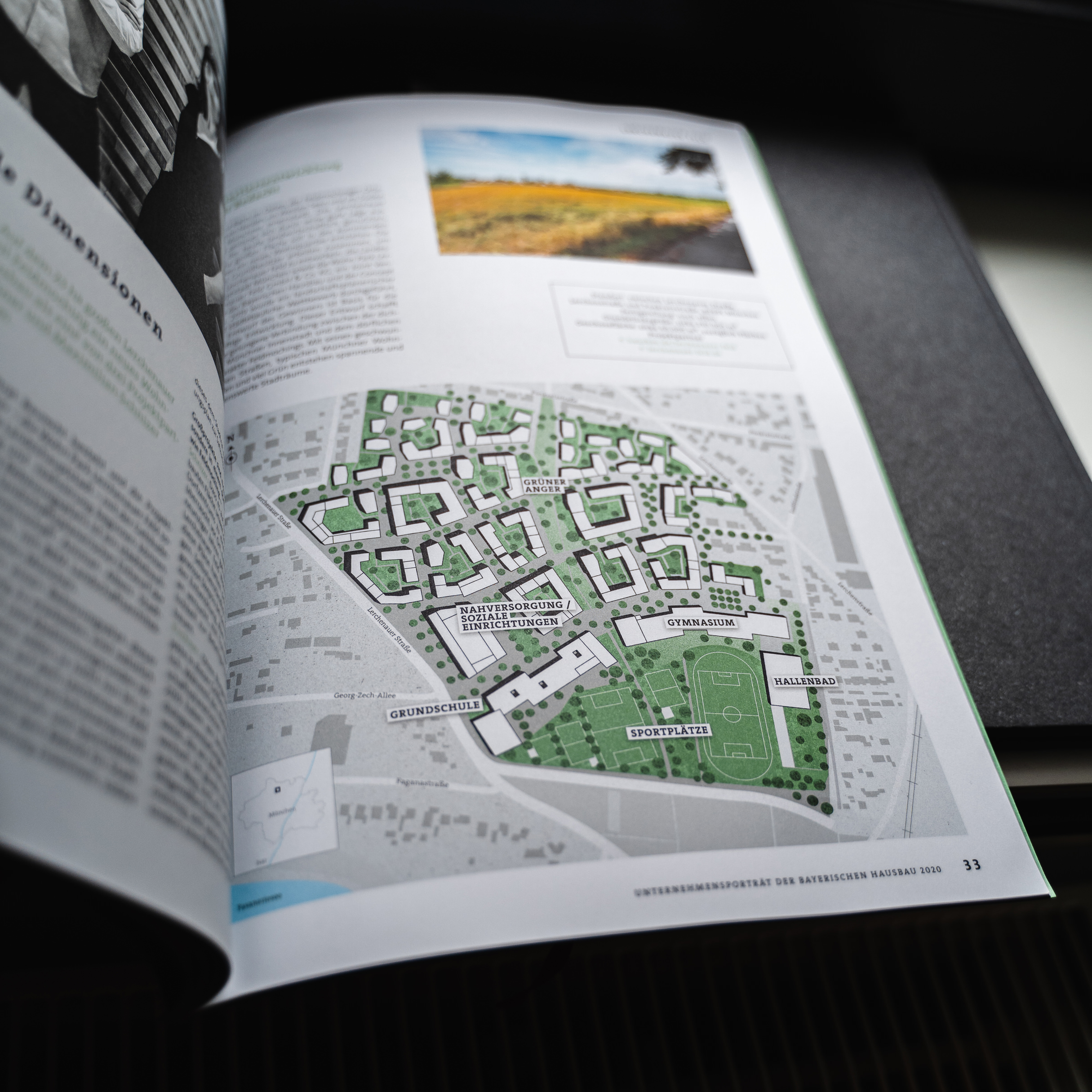 Kartenillustration für den Geschäftsbericht der Bayerischen Hausbau